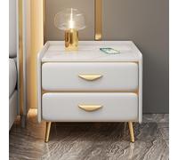 Table de chevet étroite avec 2 tiroirs - Petite commode pour chambre à coucher et salon - Table d'appoint blanche - Table d'appoint - Mobilier peu encombrant (50 x 40 x 40 cm)