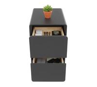 Table de chevet étroite avec deux tiroirs, table de chevet pour chambre et salon, commode stable avec grande capacité de charge de 20 kg