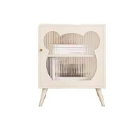 Table de chevet étroite et étroite, Table de chevet Cream Wind, canapé simple, petit meuble de rangement en fer for chambre créative , Meubles de salon, Tables de nuit peu encombrantes(White)