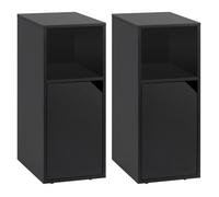 Table de Chevet Étroite - Lot de 2 - WOLTU Table de Nuit Moderne - Bout de Canapé - Noir