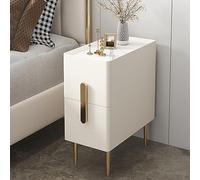 Table de chevet étroite moderne et minimaliste avec 2 tiroirs pour petits espaces - Table de chevet polyvalente pour salon, chambre à coucher, salle de bain, balcon - Grand Bianco (l : 40 cm)