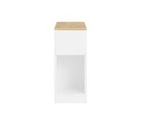 Table de chevet étroite - SOBUY - 25x65x60 cm - Blanc et Naturel - Grande capacité de charge - Ouverture inclinée