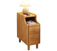 Table de chevet étroite - Table de chevet haute avec tiroirs - Design fin pour chambre à coucher - Table d'appoint moderne peu encombrante