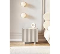 Selsey Table de Chevet Fiorra 49x48x37 cm - Panneaux Stratifiés & MDF, Push-to-Open - Design Élégant avec Teinte Cachemire, Façades Arrondies, Rangement Fermé - pour Chambres Élégantes