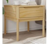 vidaXL Table de chevet FLORO en pin massif 55x55x54 cm marron cire