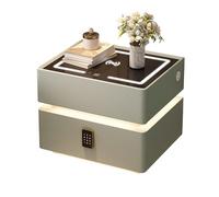 Table de Chevet Flottante avec Station de Charge, Table de Chevet Intelligente à LED avec Verrouillage par Mot de Passe et 2 tiroirs, pour Chambre à Coucher, Salon, Bureau(C,50cm)