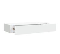 Table de Chevet Flottante avec Tiroir, étagère de Chevet Murale, Gain de Place, Rangement pour Chambre à Coucher, Salon, Entrée, Présentoir Suspendu en MDF Blanc (60 x 23,5 x 10 cm)