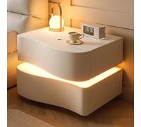 Table de chevet flottante avec tiroirs de rangement et lumière intégrée, table de nuit peu encombrante pour petites chambres et maisons