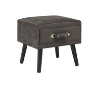 Table De Chevet Gris 40x35x40 Cm Velours Gris