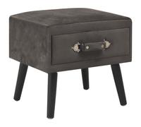 Table De Chevet Gris 40x35x40 Cm Velours Gris