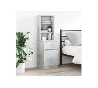 vidaXL – Table de chevet gris béton 39x35x125 cm – Bois d'ingénierie