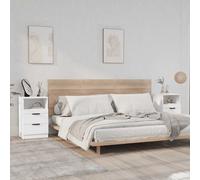 vidaXL Tables de chevet lot de 2 Blanc en bois d'ingénierie