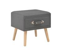 Table de chevet - VIDAXL - Gris foncé - Tissu et pinède solide - 1 tiroir