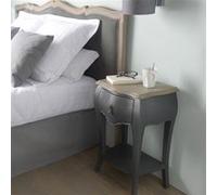 Table de nuit baroque grise et bois