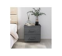 Table de chevet HAMAR Gris foncé 40x35x44,5 cm Bois pin massif Gris