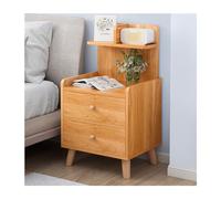 Table de chevet haute avec 2 tiroirs - Mini armoire de rangement minimaliste pour chambre à coucher, salon, entrée - Table de chevet polyvalente 37 x 30 x 70 cm
