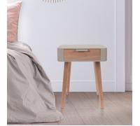 Home Deco Factory – Table de chevet – 1 tiroir – bois – taupe