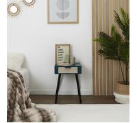 Table De Chevet - Home Deco Factory - 1 Tiroir - Bois - Bleu Canard - H48 X L35 X P40 Cm