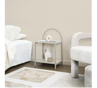 Table de Chevet - HOME DECO FACTORY - Arche TERRA NOVA - Blanc et Beige