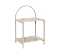 Table de chevet - home deco factory - arche terra nova - blanc et beige