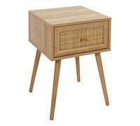 The home deco factory Table de chevet Bali 1 tiroir cannage 55 cm naturel