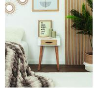 Table De Chevet - Home Deco Factory - Bicolore - Blanc - H48 X L35 X P35 Cm