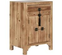 Table de chevet Home ESPRIT noir naturel sapin bois MDF 45 x 34 x 66 cm