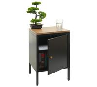 Table de chevet HWC-L84, armoire de chevet Commode Table d'appoint, métal 63x40x40cm, mélaminé noir