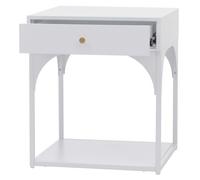 Table de chevet HWC-O88, commode, table d'appoint, table de nuit, tiroir métallique 50 x 43 x 41 cm blanc
