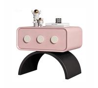 Table de Chevet incurvée d'inspiration Vintage avec tiroir de Rangement, Meuble décoratif idéal pour l'organisation d'une Chambre d'adolescent(Pink,(18x16x19in))