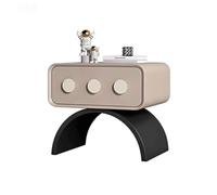 Table de Chevet incurvée d'inspiration Vintage avec tiroir de Rangement, Meuble décoratif idéal pour l'organisation d'une Chambre d'adolescent(Khaki,(18x16x19in))