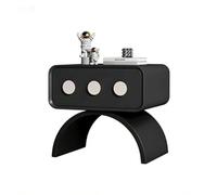 Table de Chevet incurvée d'inspiration Vintage avec tiroir de Rangement, Meuble décoratif idéal pour l'organisation d'une Chambre d'adolescent(Black,(16 * 16 * 19in))