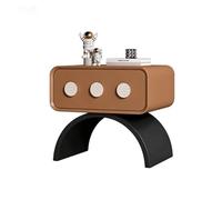 Table de Chevet incurvée d'inspiration Vintage avec tiroir de Rangement, Meuble décoratif idéal pour l'organisation d'une Chambre d'adolescent(Orange,(20x16x19in))