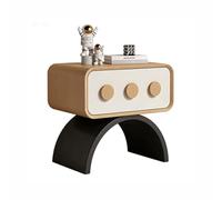 Table de Chevet incurvée d'inspiration Vintage avec tiroir de Rangement, Meuble décoratif idéal pour l'organisation d'une Chambre d'adolescent(Apricot,(20x16x19in))