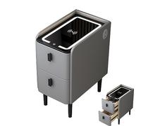 Table de chevet intelligente avec chargement sans fil et lumières - Table de chevet moderne à 2 tiroirs pour chambre à coucher - Table de nuit élégante pour un accès facile et une nization faciles