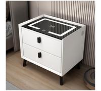 Table de chevet intelligente avec chargement sans fil, lumière LED et tiroirs pour une utilisation pratique dans la chambre et le salon