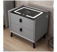 Table de chevet intelligente avec chargement sans fil, lumière LED et tiroirs pour une utilisation pratique dans la chambre et le salon