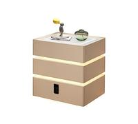 Table de chevet intelligente avec chargement sans fil, verrouillage d'empreintes digitales, haut-parleur Bluetooth et rangement pour chambre à coucher et salon