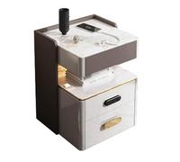 Table de chevet intelligente avec chargeur sans fil, verrouillage d'empreintes digitales, capteur de lumière et haut-parleur Bluetooth pour chambre à coucher et salon