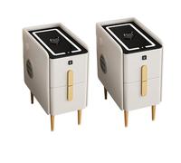 Table de chevet intelligente avec éclairage LED, station de charge multiple, verrouillage d'empreintes digitales et haut-parleur intégré pour chambres modernes