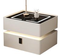Table de chevet intelligente avec lumière à induction, serrure à mot de passe et tiroirs de rangement pour une organisation moderne de la chambre à coucher
