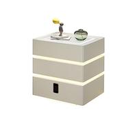 Table de chevet intelligente avec lumière LED, haut-parleur Bluetooth, chargement sans fil, verrouillage d'empreintes digitales et tiroirs de rangement pour l'organisation de la chambre à coucher