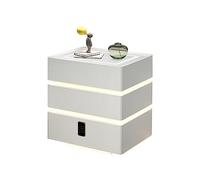 Table de chevet intelligente avec lumière LED, haut-parleur Bluetooth, chargement sans fil, verrouillage d'empreintes digitales et tiroirs de rangement pour l'organisation de la chambre à coucher