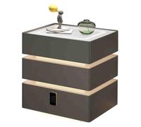 Table de chevet intelligente avec lumières LED réglables, serrure à combinaison, chargement USB, 3 tiroirs pour le rangement et l'organisation de la chambre à coucher