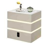 Table de chevet intelligente avec lumières LED réglables, serrure à combinaison, chargement USB, 3 tiroirs pour le rangement et l'organisation de la chambre à coucher