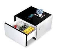 Table de chevet intelligente avec réfrigérateur intégré 15 W sans fil pour chambre à coucher, table de chevet sûre et stable