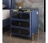 Table de chevet intelligente avec serrure à combinaison, chargement sans fil, lumières LED, port USB et haut-parleur Bluetooth pour chambre à coucher et salon