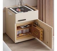 Table de Chevet Intelligente avec Station de Charge, éclairage LED, Ports USB, Chargeur sans Fil et Coffre-Fort dissimulé - Table de Chevet multifonctionnelle pour Chambre à Coucher