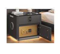 Table de chevet intelligente avec station de charge et ports USB/Type-C, table de nuit LED moderne, coffre-fort caché et tiroir à combinaison, capteur de haut-parleur pour chambre à coucher