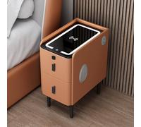 Table de chevet intelligente avec station de charge intégrée, éclairage LED, port USB, sécurité des empreintes digitales et haut-parleur Bluetooth pour chambres modernes